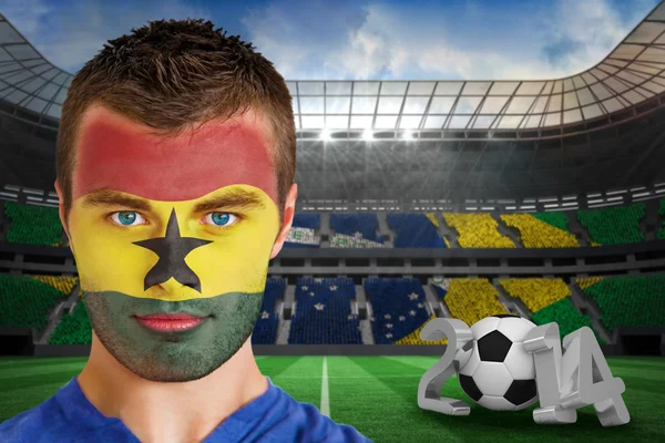 Ghana fan with face paint — Stock Photo, Image