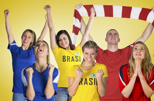 Composite image of football fans — Stock Photo, Image
