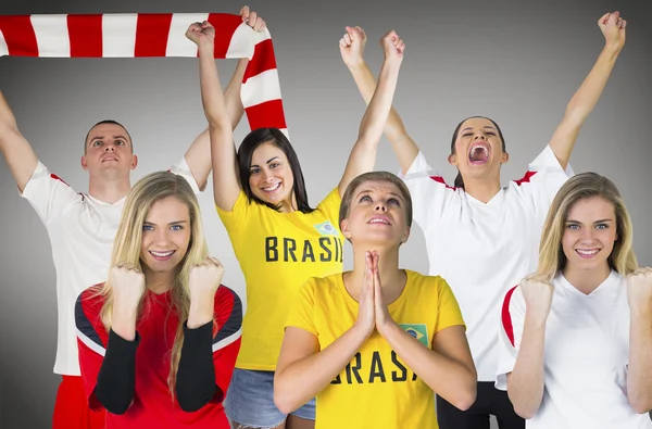 Composite image of football fans — Stock Photo, Image