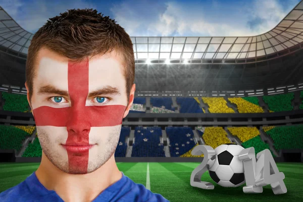 England fläkt med facepaint — Stockfoto