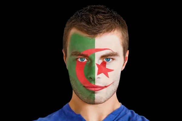 Eventail Algérie avec peinture sur le visage — Photo