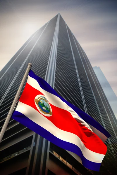 Obraz kompozytowy z Flaga narodowa Kostaryki — Zdjęcie stockowe