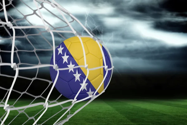 Obraz kompozytowy piłki nożnej w Bośni i Hercegowinie kolory — Zdjęcie stockowe