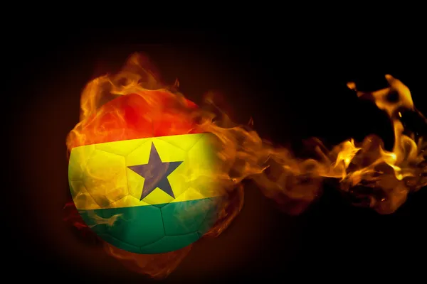 Σύνθετη εικόνα από πυρκαγιά γύρω Καμερούν μπάλα — Φωτογραφία Αρχείου