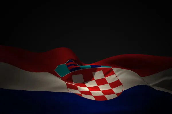 Složený obraz Mávání vlajkou Chorvatska — Stock fotografie