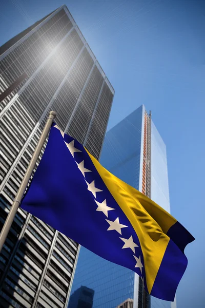 Imagem composta da bandeira nacional da bósnia — Fotografia de Stock