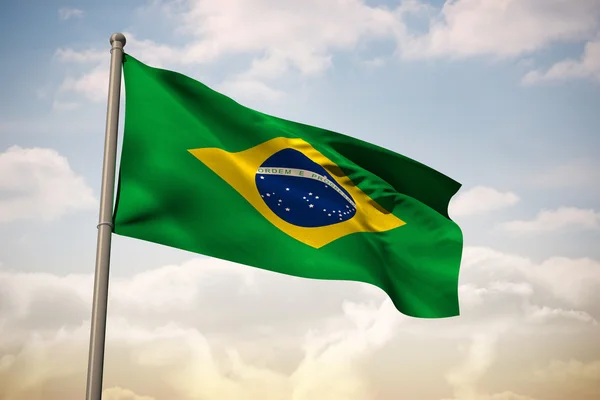 Brezilya ulusal bayrak Birleşik resim — Stok fotoğraf