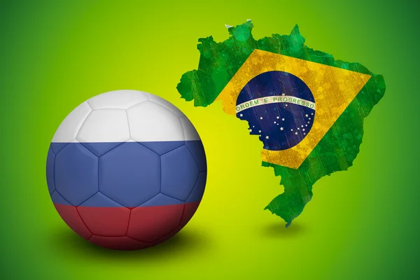 Immagine composita di calcio nei colori della Russia — Foto Stock