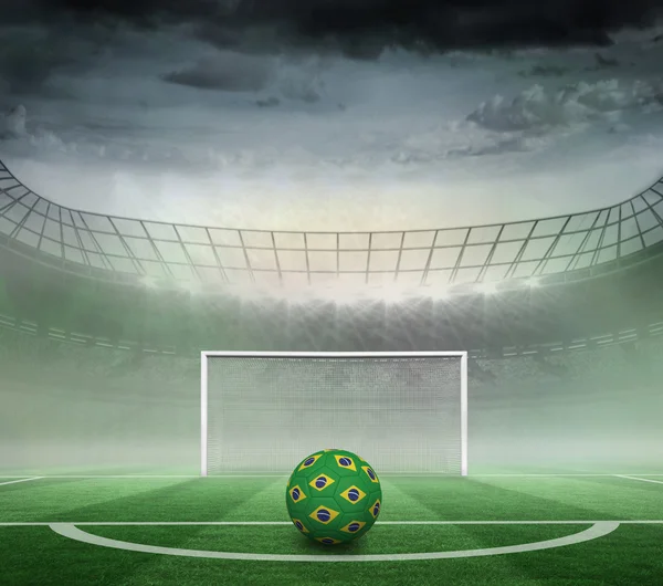 Football in brazilian colours — Stock Photo, Image