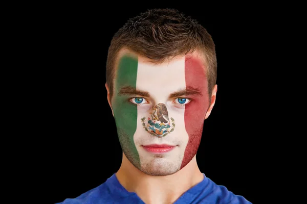 Mexico fan with facepaint — Stock Photo, Image