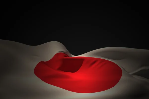 复合图像的日本国旗飘扬 — 图库照片