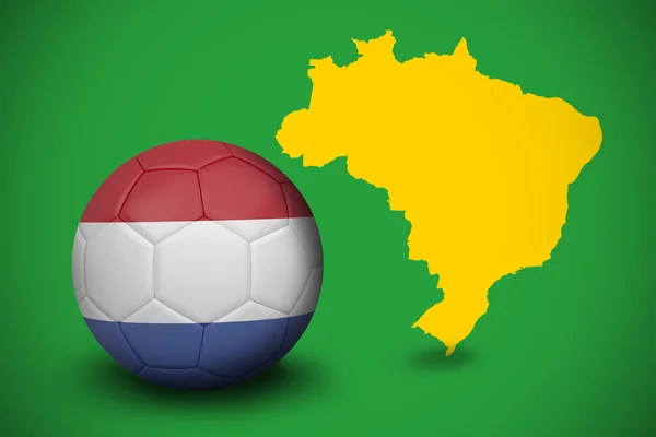 Samengestelde afbeelding van voetbal in holland kleuren — Stockfoto
