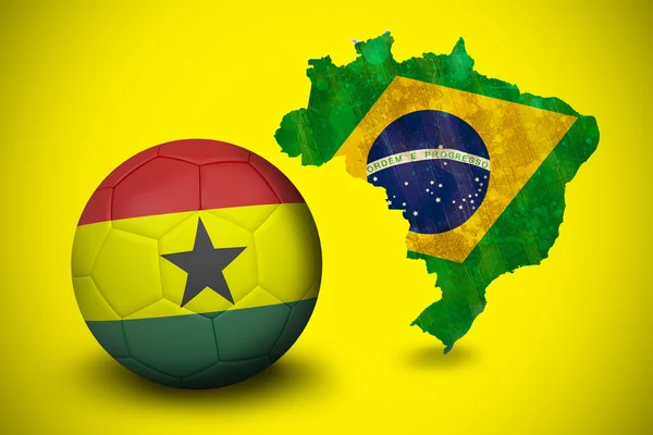 Composite image of football in ghana colours — Stock Photo, Image