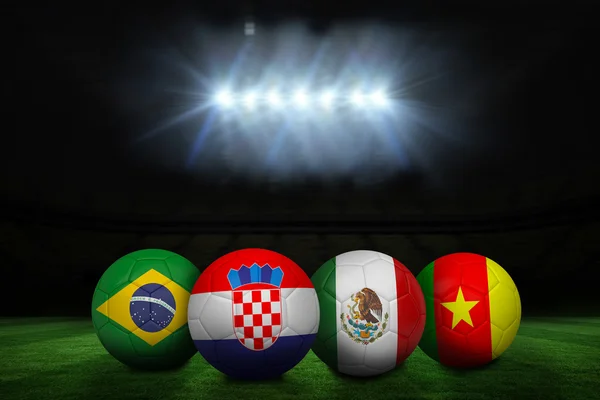 Group a world cup footballs — Stock Photo, Image