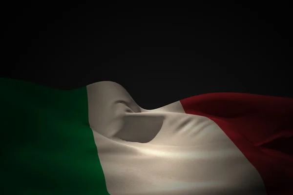 Zusammengesetztes Bild der schwenkenden italienischen Flagge — Stockfoto