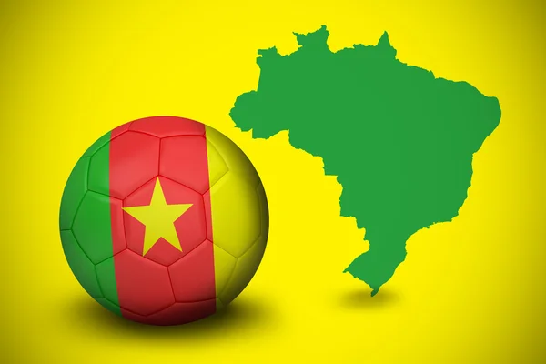 Football in cameroon colours — Stock Photo, Image