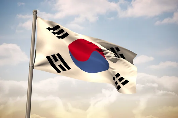 Zusammengesetztes Bild der südkoreanischen Nationalflagge — Stockfoto