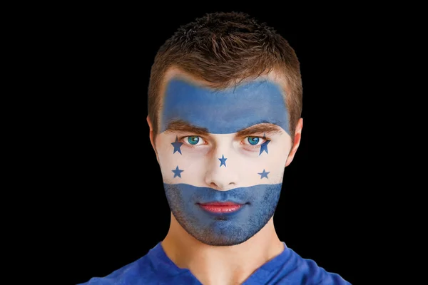 Honduras fan ile facepaint — Stok fotoğraf