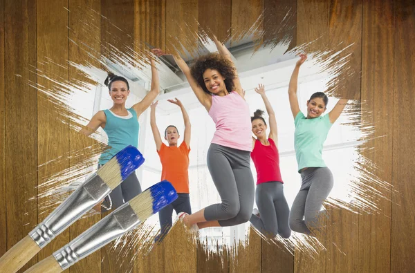 Fitness klasse in de sportschool — Stockfoto