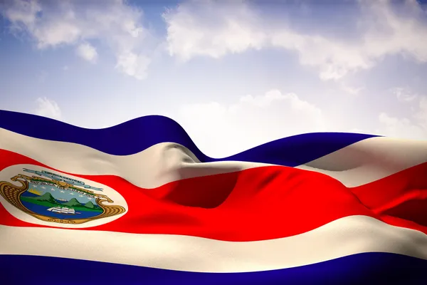 コスタリカの旗を振るの合成画像 — ストック写真