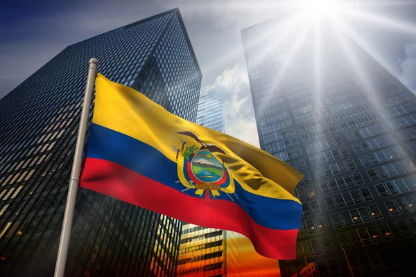 Imagem composta da bandeira nacional do Equador — Fotografia de Stock