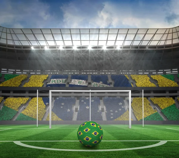 Football in brazilian colours — Stock Photo, Image