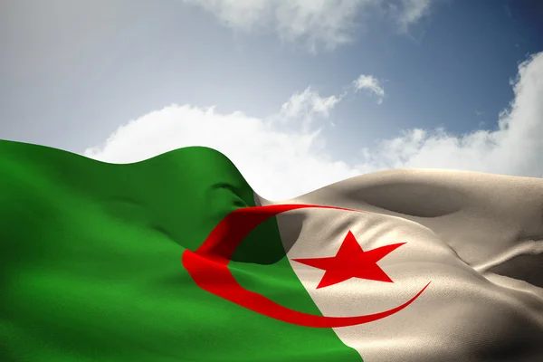 Sammansatt bild av Algeriet flagga vajande — Stockfoto