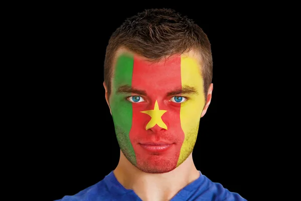 Cameroon fan with facepaint — Stock Photo, Image