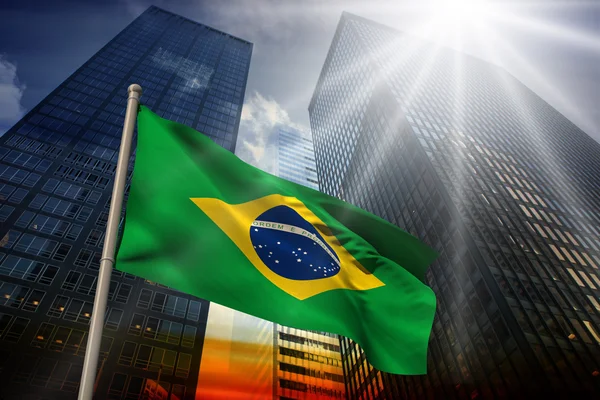 Brezilya ulusal bayrak Birleşik resim — Stok fotoğraf