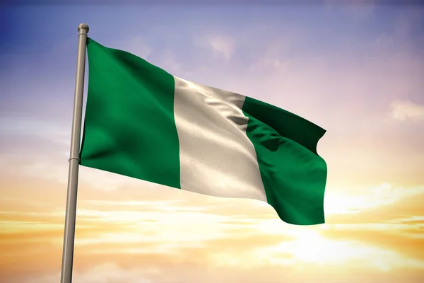 Zusammengesetztes Bild der Nationalflagge Nigerias — Stockfoto