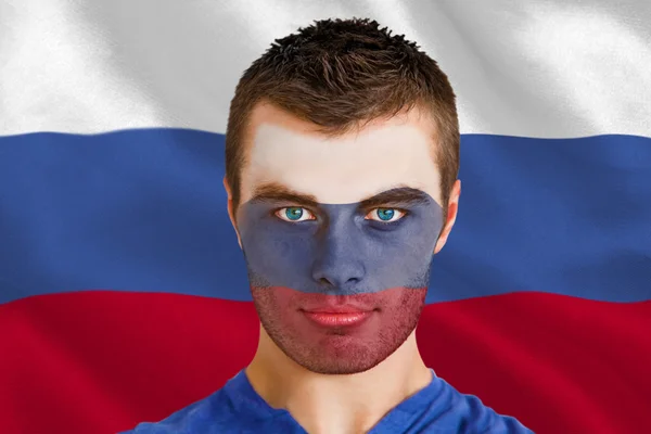 俄罗斯球迷与 facepaint — 图库照片