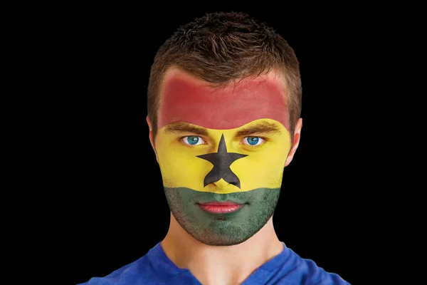 Ghana fan with facepaint — Stock Photo, Image