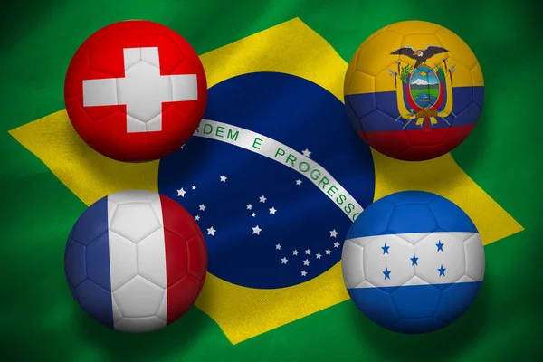 Group e world cup footballs — Stock Photo, Image