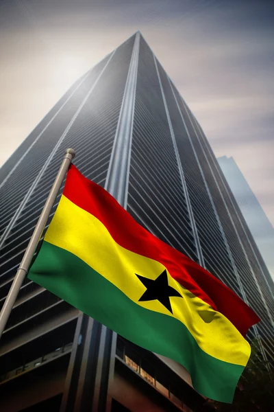 Imagem composta da bandeira nacional do Gana — Fotografia de Stock