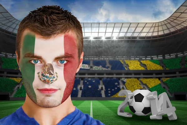 Mexico fan with face paint — Stock Photo, Image