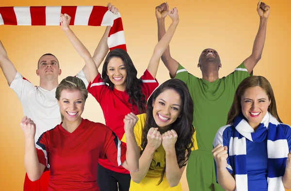 Composite image of football fans — Stock Photo, Image