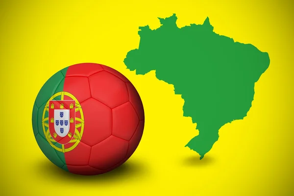 ポルトガルの色でのサッカーの複合画像 — ストック写真