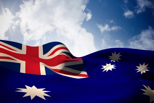Imagem composta da bandeira da Austrália acenando — Fotografia de Stock