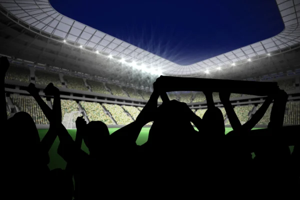 Silhouette dei tifosi di calcio — Foto Stock