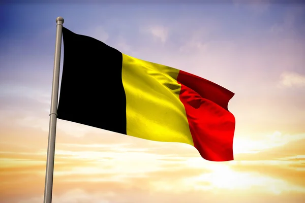 Samengestelde afbeelding van België nationale vlag — Stockfoto