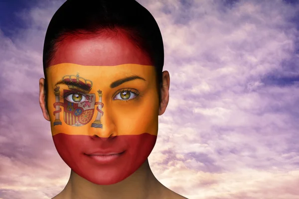 Złożony obraz piękna brunetka w Hiszpanii facepaint — Zdjęcie stockowe