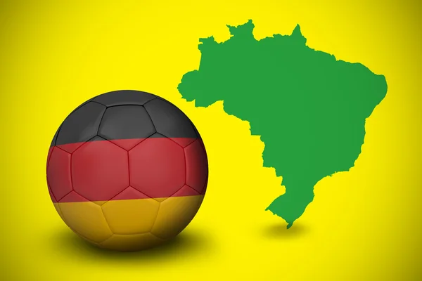 Složený obraz fotbalu v Německu barvách — Stock fotografie