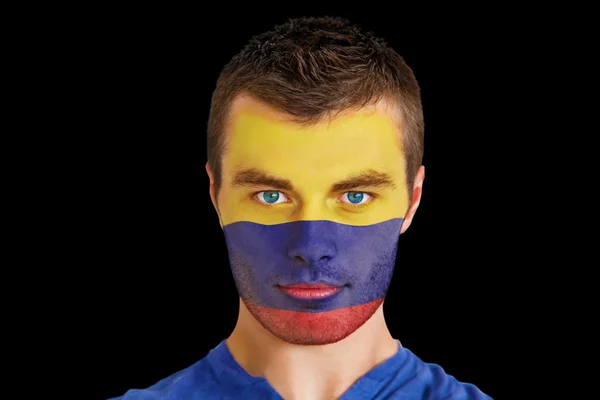 Colombia fläkt med facepaint — Stockfoto