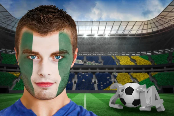 Russia fan with face paint — Stock Photo, Image