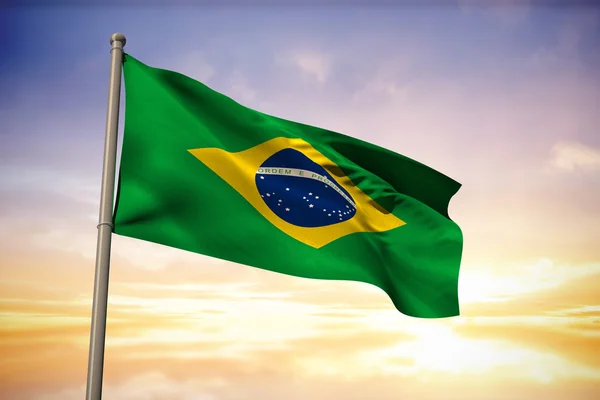 Zusammengesetztes Bild der brasilianischen Nationalflagge — Stockfoto