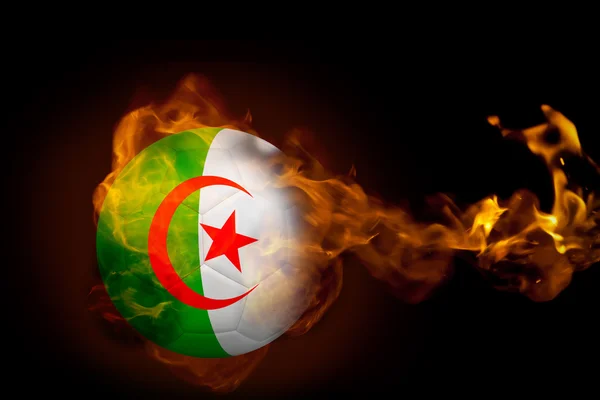 Composite image of fire surrounding algeria ball — Stock Photo, Image