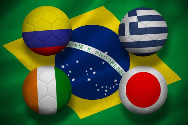 Group c world cup footballs — Stock Photo, Image