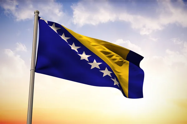 Verbundbild der bosnischen Nationalflagge — Stockfoto