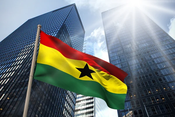 Imagem composta da bandeira nacional do Gana — Fotografia de Stock