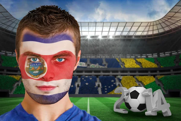 Costa rica fan with face paint — Stock Photo, Image